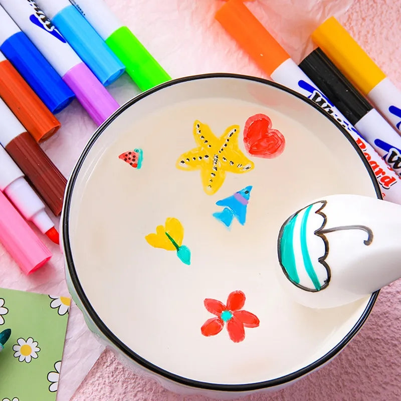 Magical Water Art Markers, floating drawing pens, vibrant colors, kids' creative fun, image 5 of 8.