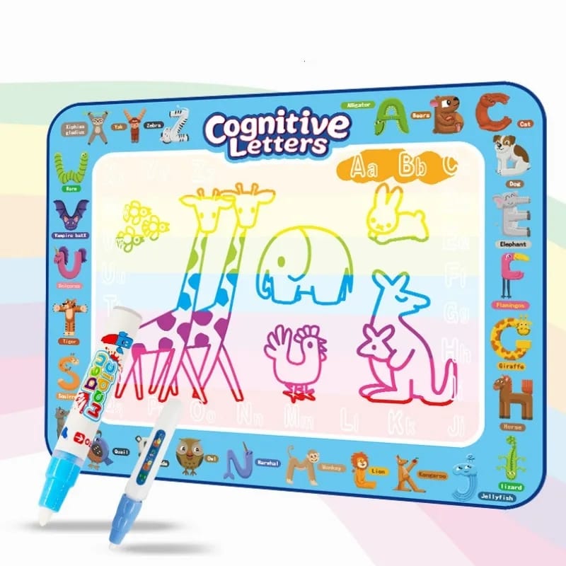 Magic Water Doodle Mat, Mess-Free Kids Drawing Pad, Aqua Mat, reusable art, toddler activity, educational toy.