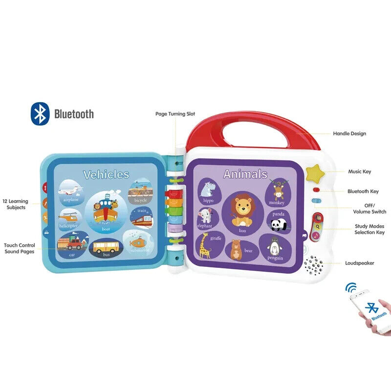 Kids Melody 108 Words Book | 3 Learning Modes, Bluetooth Function & 12 Subjects-108 Sight Words - Image 2