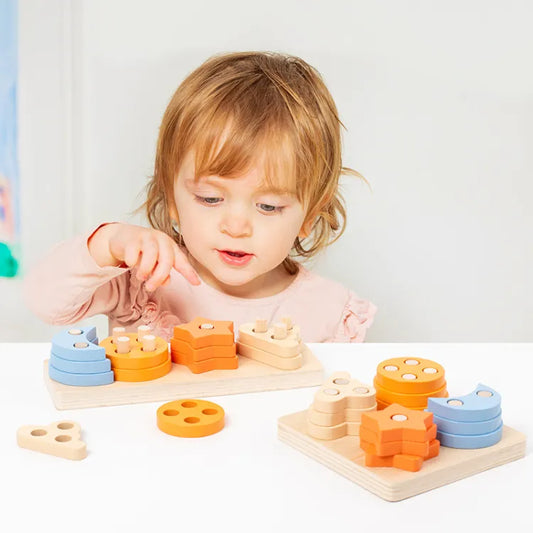 Four Sets Of Columns | Shape Sorter Wooden Toy - Image 2