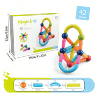 42 Pieces DIY 3D Model Magnetic Stick and Ball Construction Set