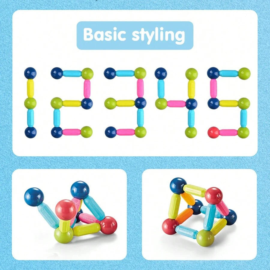 42 Pieces DIY 3D Model Magnetic Stick and Ball Construction Set