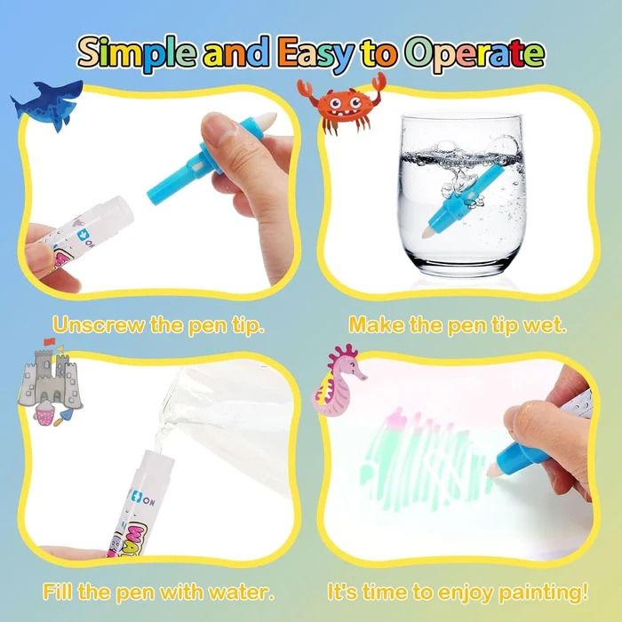 Mess-free kids drawing pad, Magic Water Doodle Mat, child playing, image 11 of 12.