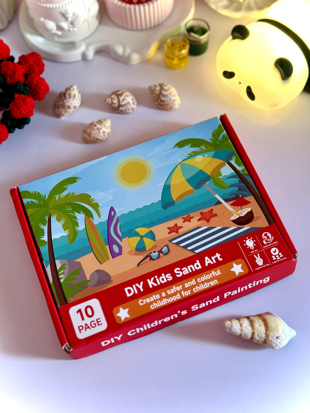 Sand Sticker Art Kit - Set of 10 Stickers and 6 Sand Bottles
