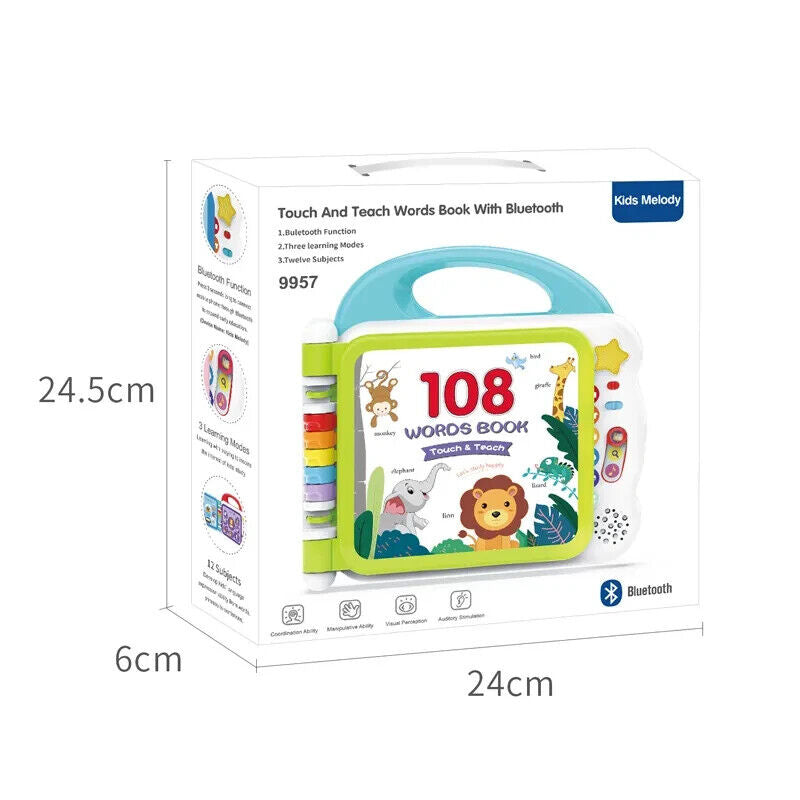 Kids Melody 108 Words Book | 3 Learning Modes, Bluetooth Function & 12 Subjects-108 Sight Words - Image 6
