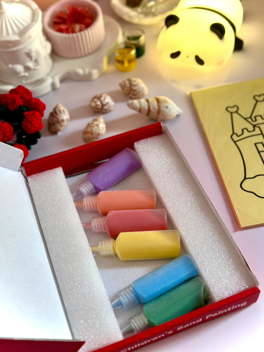 Sand Sticker Art Kit - Set of 10 Stickers and 6 Sand Bottles