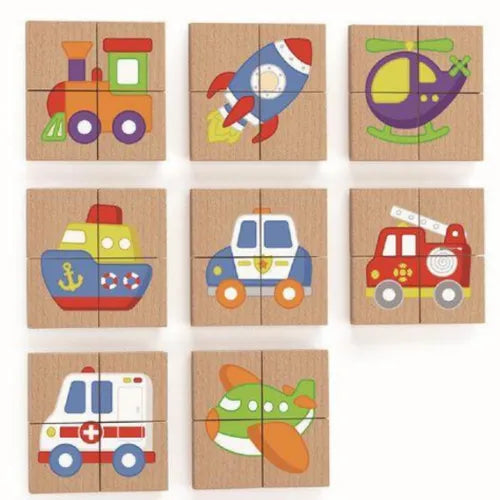 Magnetic Puzzle Block 32pcs Set Transportation