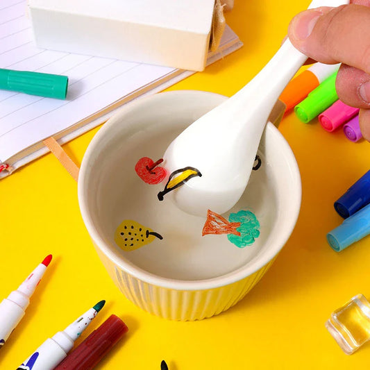 Floating Drawing Pens creating magical water art. Kids' colorful markers, set of 8. Magical water art markers.